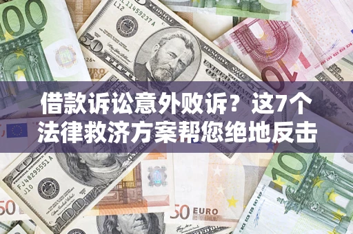 武汉借款诉讼意外败诉？这7个法律救济方案帮您绝地反击！